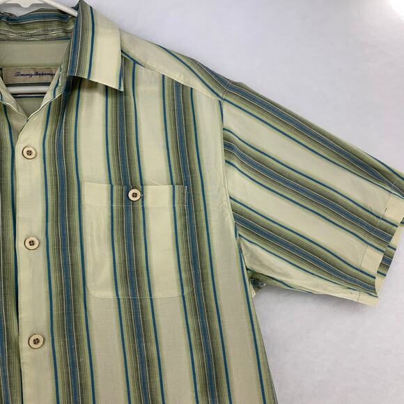 Tommy Bahama Striped Short Sleeve Casual Mens Button Down Shirt Size M - Picture 8 of 14